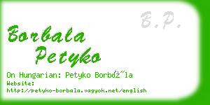 borbala petyko business card